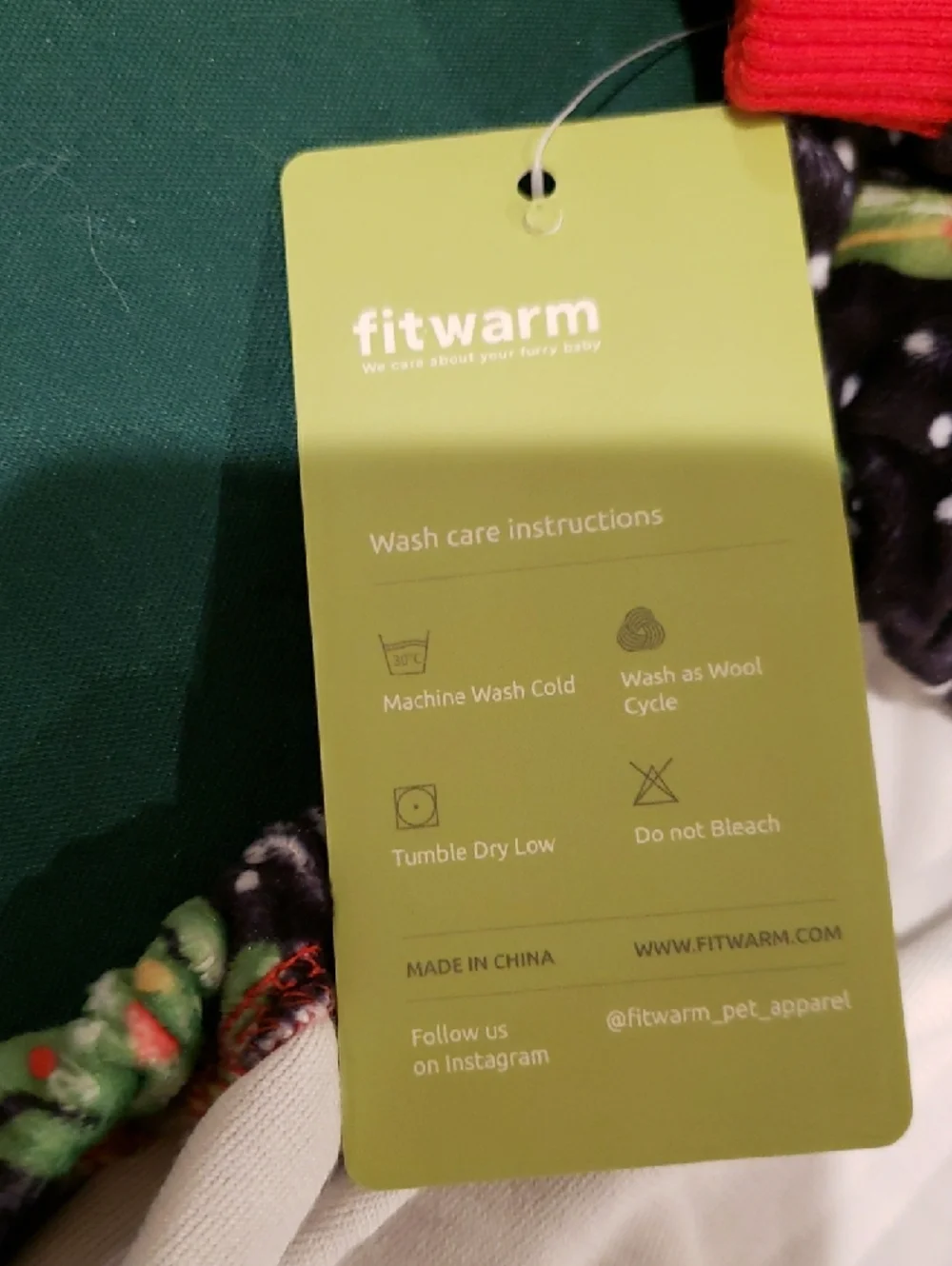 Dog Outfit with Christmas Tree Pattern